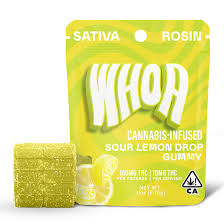 WHOA - EDIBLE - GUMMY - ROSIN - SATIVA - SOUR LEMON DROP - 100MG