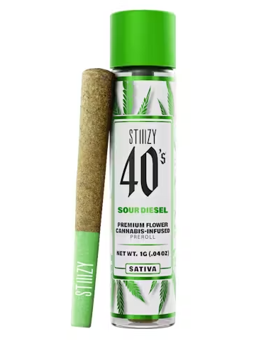 STIIIZY 40'S - INFUSED PREROLL - SATIVA - SOUR DIESEL - 1G
