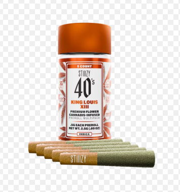 STIIIZY 40'S - INFUSED PREROLL PACK - INDICA - KING LOUIS XIII - .5G - (5PK)
