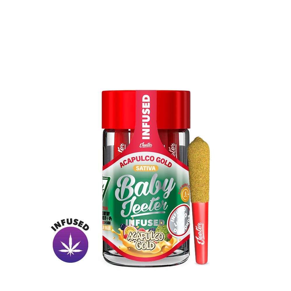 BABY JEETER - INFUSED PREROLL PACK - SATIVA - ACAPULCO GOLD - .5G - (5PK)