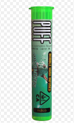 PUFF - INFUSED PREROLL - BUBBLE HASH - INDICA - GUSH MINTZ X ICE CREAM CAKE - 1G
