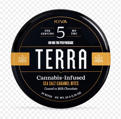 KIVA - TERRA BITES - MILK CHOCOLATE SEA SALT - 100MG