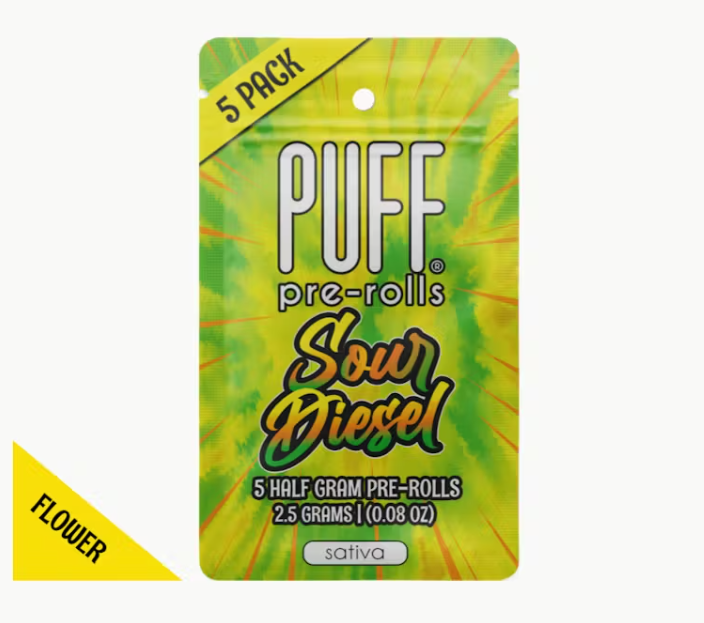 PUFF - PREROLL PACK - SATIVA - SOUR DIESEL - .5G (5PK)
