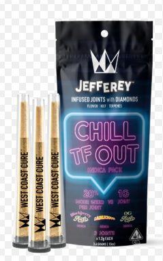 WEST COAST CURE - SAMPLE - INFUSED PREROLL PACK - JEFFEREY - INDICA - BLACKBERRY KUSH/DABILICIOUS/OG KUSH - 1G - (3PK)