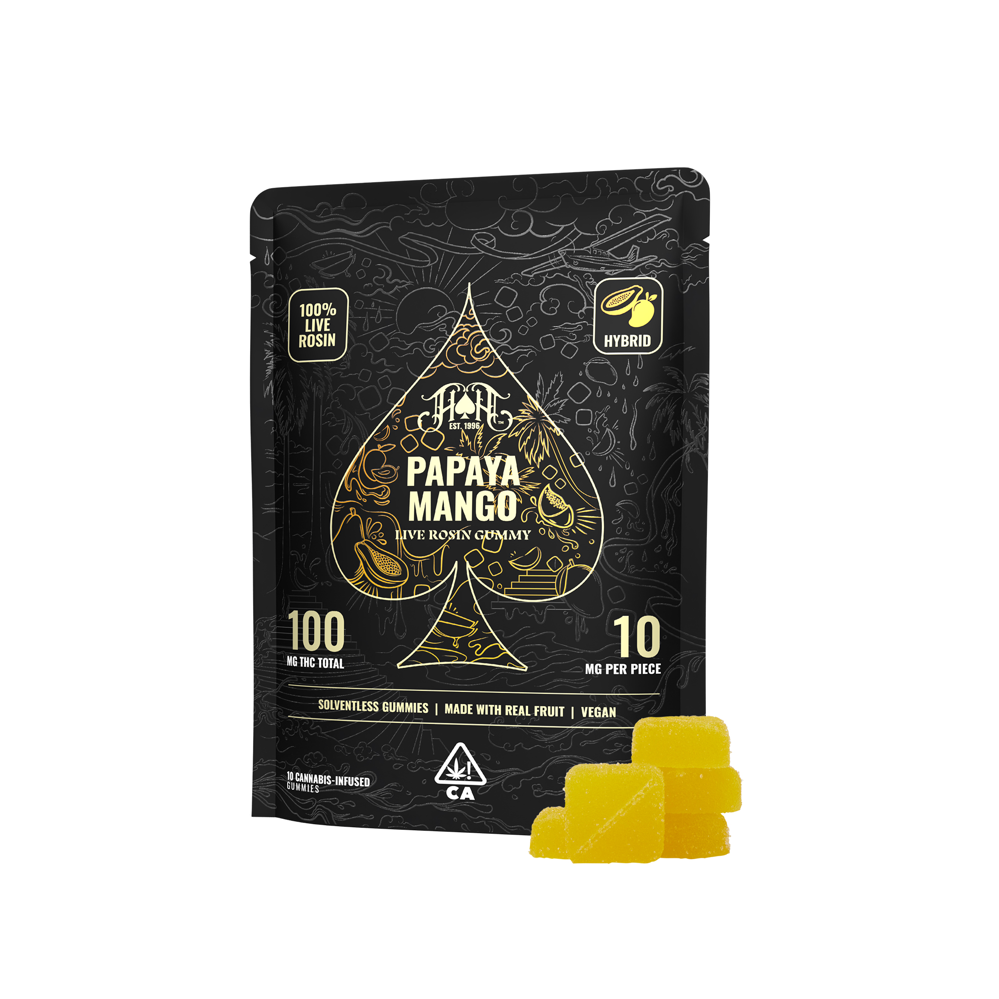 GUMMIES - LIVE ROSIN - HYBRID - PAPAYA MANGO - 100MG