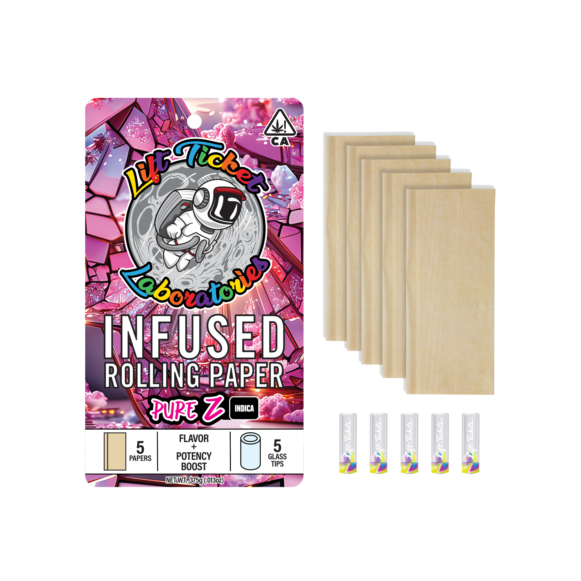 LIFT TICKET - TERP INFUSED PAPERS - PURE Z W/ GLASS TIP - 5PK