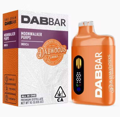 DABWOODS - AIO - DISTILLATE - INDICA - MOONWALKER PURPS - 1G