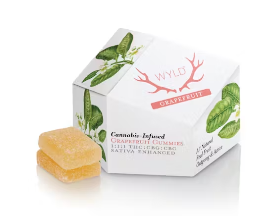 WYLD - EDIBLE - SATIVA - GRAPEFRUIT - 1:1:1 THC:CBG:CBC - 100MG