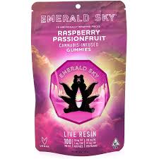 EMERALD SKY - EDIBLE - GUMMY - LIVE RESIN - HYBRID - RASPBERRY PASSIONFRUIT - 100MG