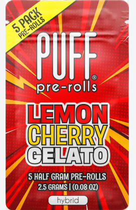 Puff - PUFF - PREROLL PACK - HYBRID - LEMON CHERRY GELATO - .5G - (5PK) Main Image