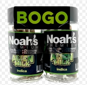 NOAH'S PREMIUM - INFUSED PREROLL PACK - LIVE ROSIN - INDICA - ALIEN MILK - .5G - (10PK)