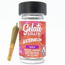GELATO - LOLLI'S - INFUSED PREROLL PACK - HYBRID - WATERMELON GELATO - .6G - (5PK)