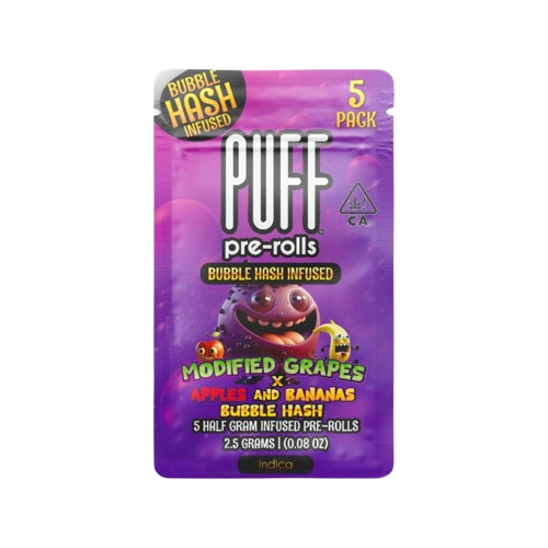 Modified Grapes x Apples And Bananas Bubble Hash Infused Pre-Rolls (5 Pack) | 2.5g