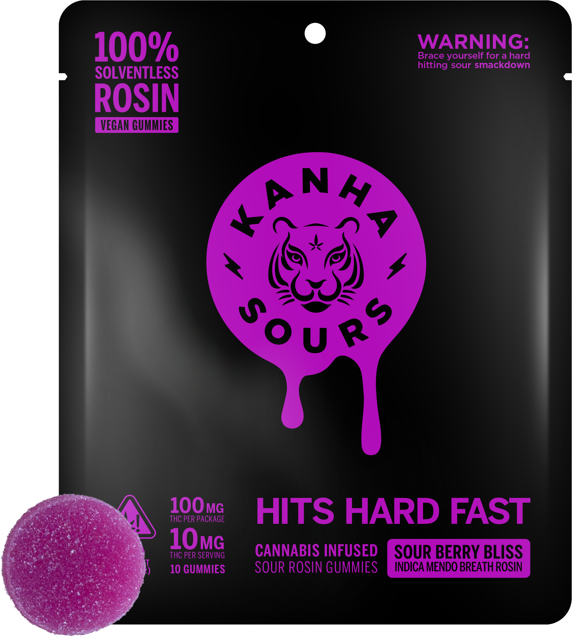 Kanha - VEGAN SOLVENTLESS ROSIN NANO INDICA SOUR BERRY BLISS 100MG