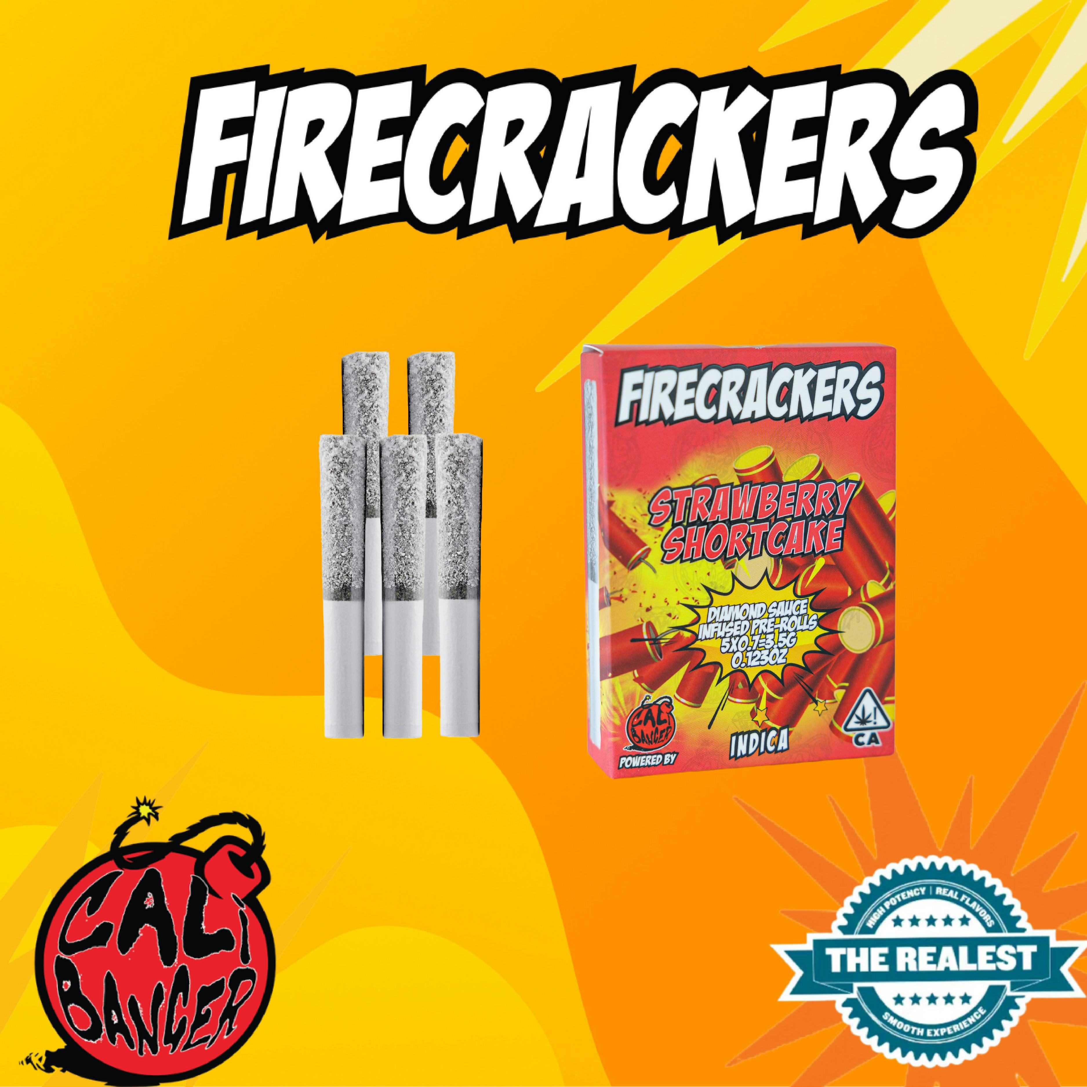 Cali banger - FIRECRACKER INFUSED PRE ROLL STRAWBERRY SHORTCAKE 5 X 0.7 - 3.5 G