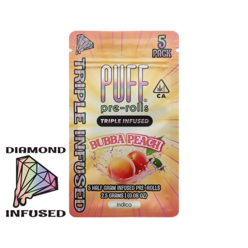 DIAMOND INFUSED - BUBBA PEACH - 2.5 g - 5 Pack