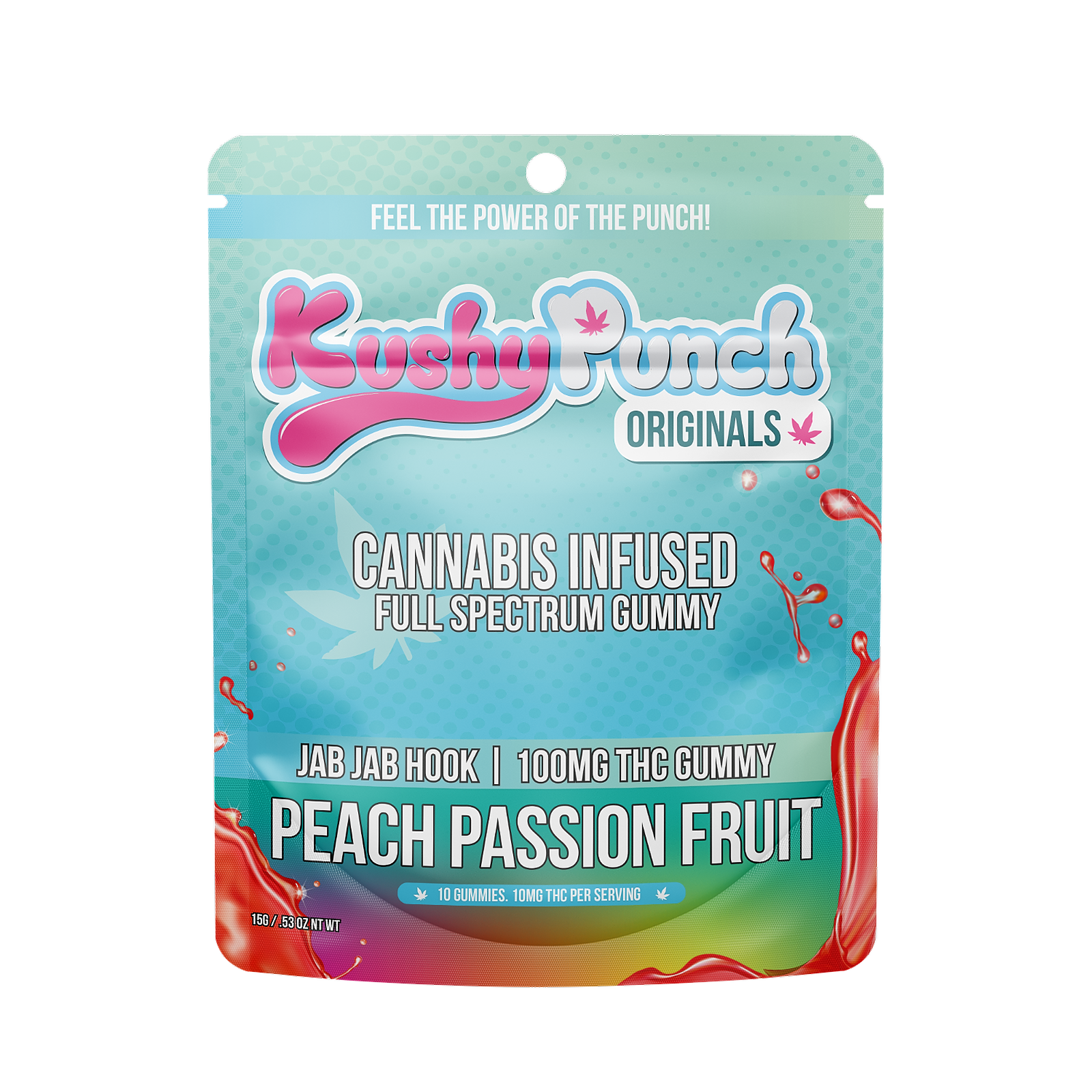 PEACH PASSIONFRUIT JAB JAB HOOK GUMMY 100MG