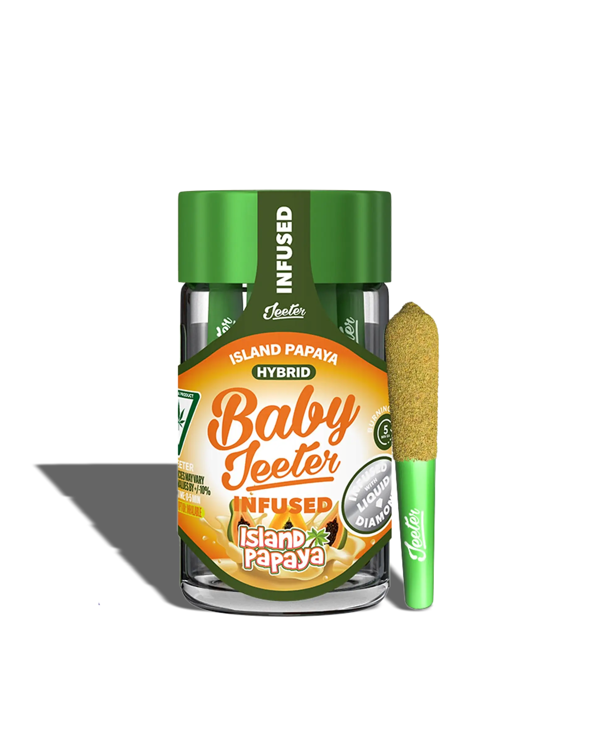 Jeeter - INFUSED BABY JEETER 0.5G X 5 (2.5G) PREROLL ISLAND PAPAYA