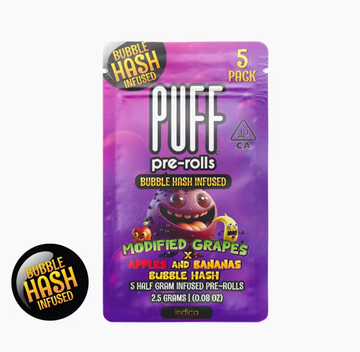 Puff - HASH INFUSED - MODIFIED GRAPES X APPLES AND BANANAS 5PK Main Image