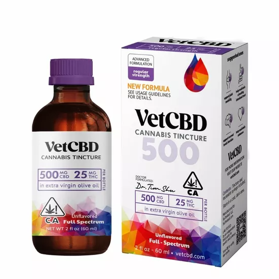 VETCBD | REGULAR STRENGTH-500MG CBD/25MG THC 2OZ