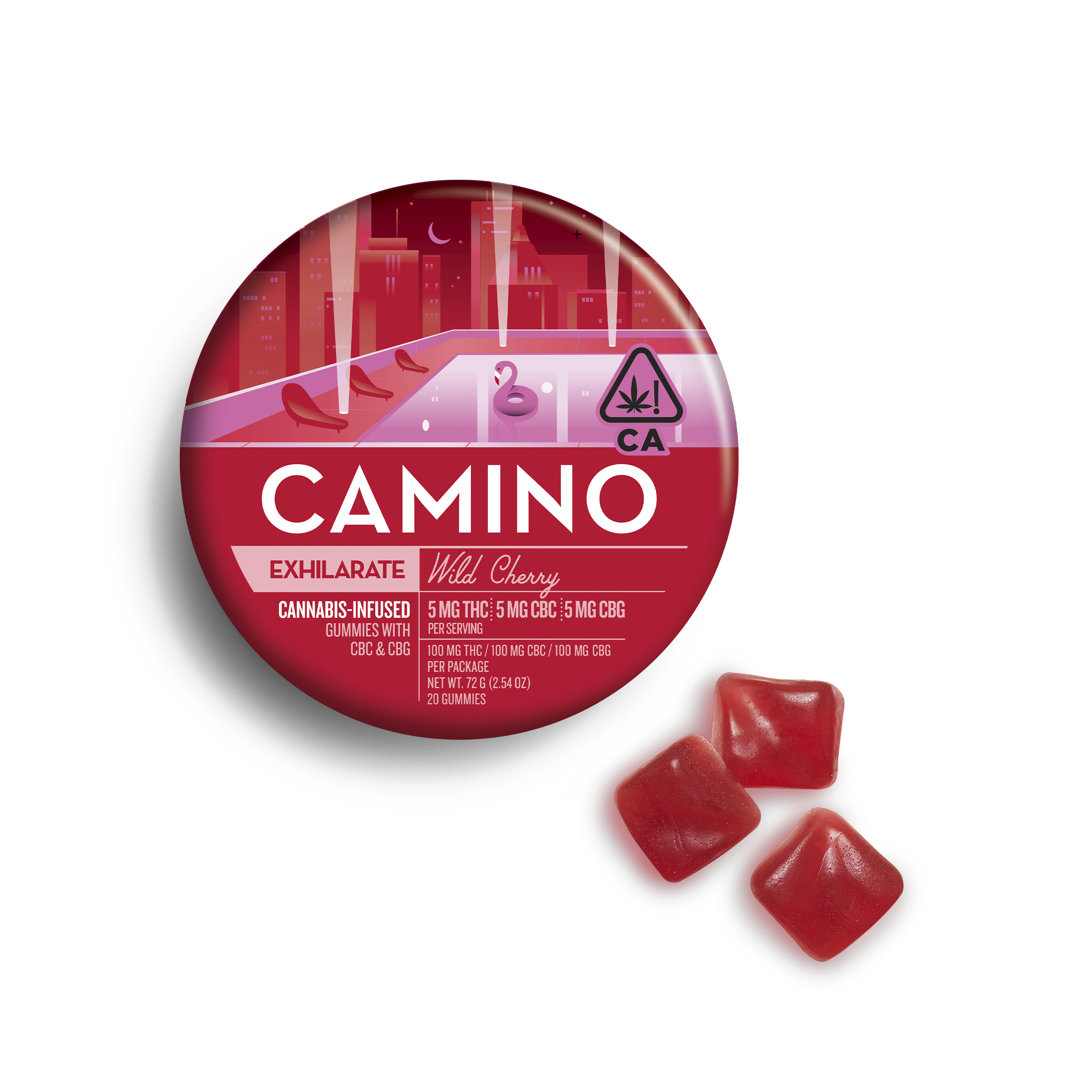 CAMINO — - WILD CHERRY - EXHILARATE - GUMMY - 20 PACK -