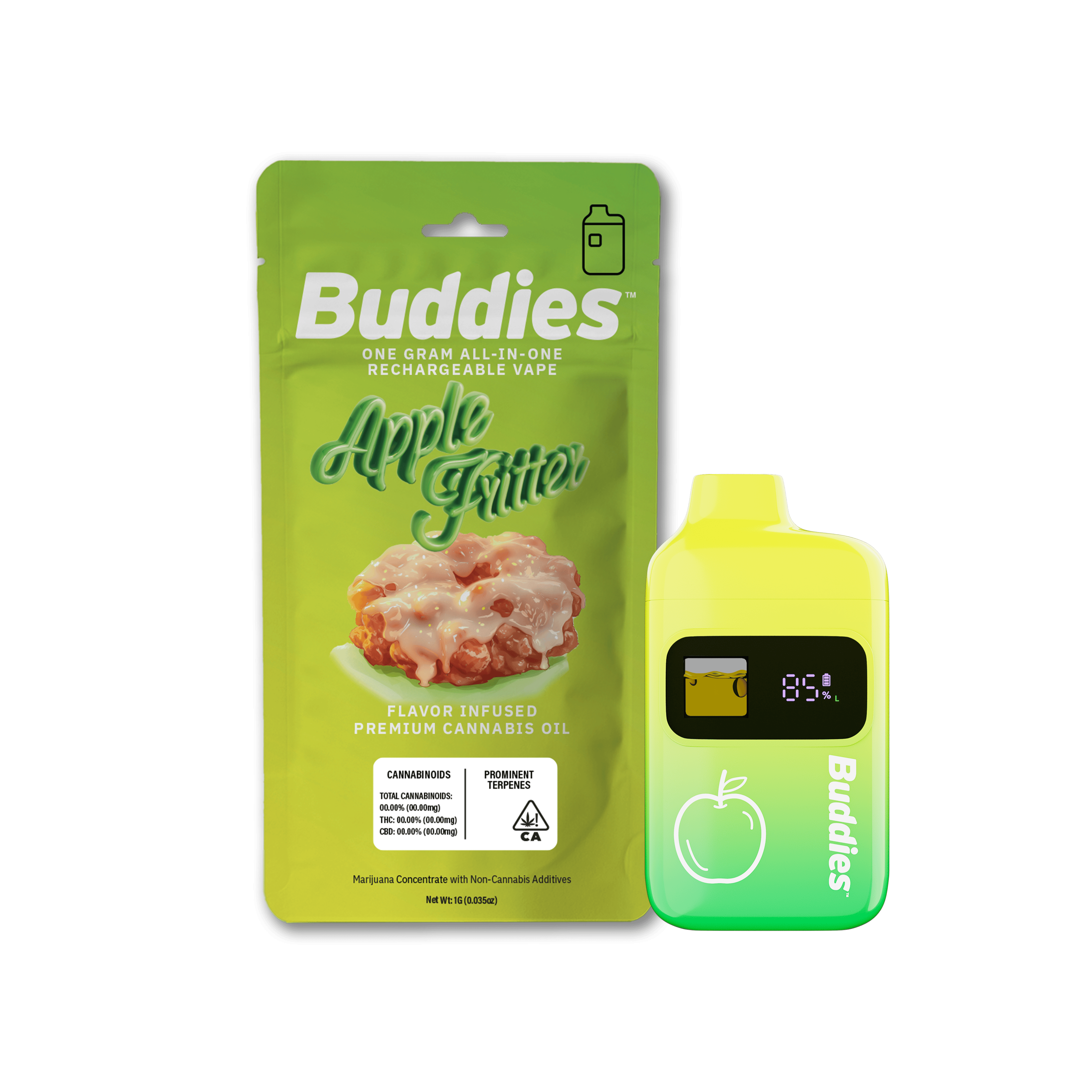 Buddies — - APPLE FRITTER - PALM - FLAVOR INFUSED - AIO VAPE -