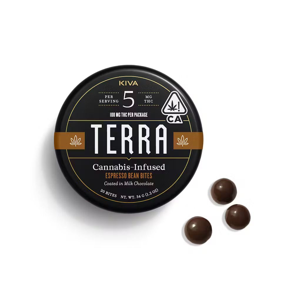 Kiva — - ESPRESSO BEAN - DARK CHOCOLATE COVERED BITES - 20 PACK -