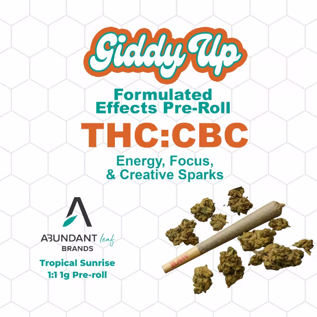 Preroll | Giddy Up | THC:CBC Tropical Sunrise | Sativa | 1g