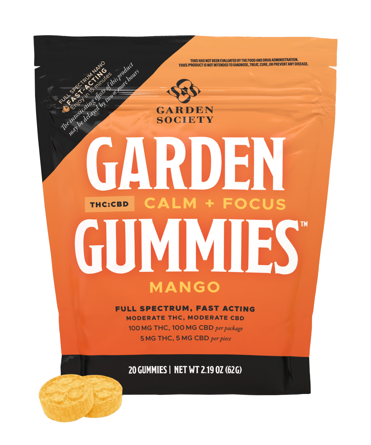 Gummies | Mango | 100mg:THC 100mg:CBD 20pk