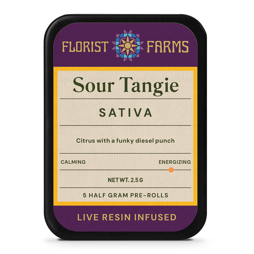 Florist Farms | 0.5g Infused Prerolls | Sour Tangie | 5 Pack 