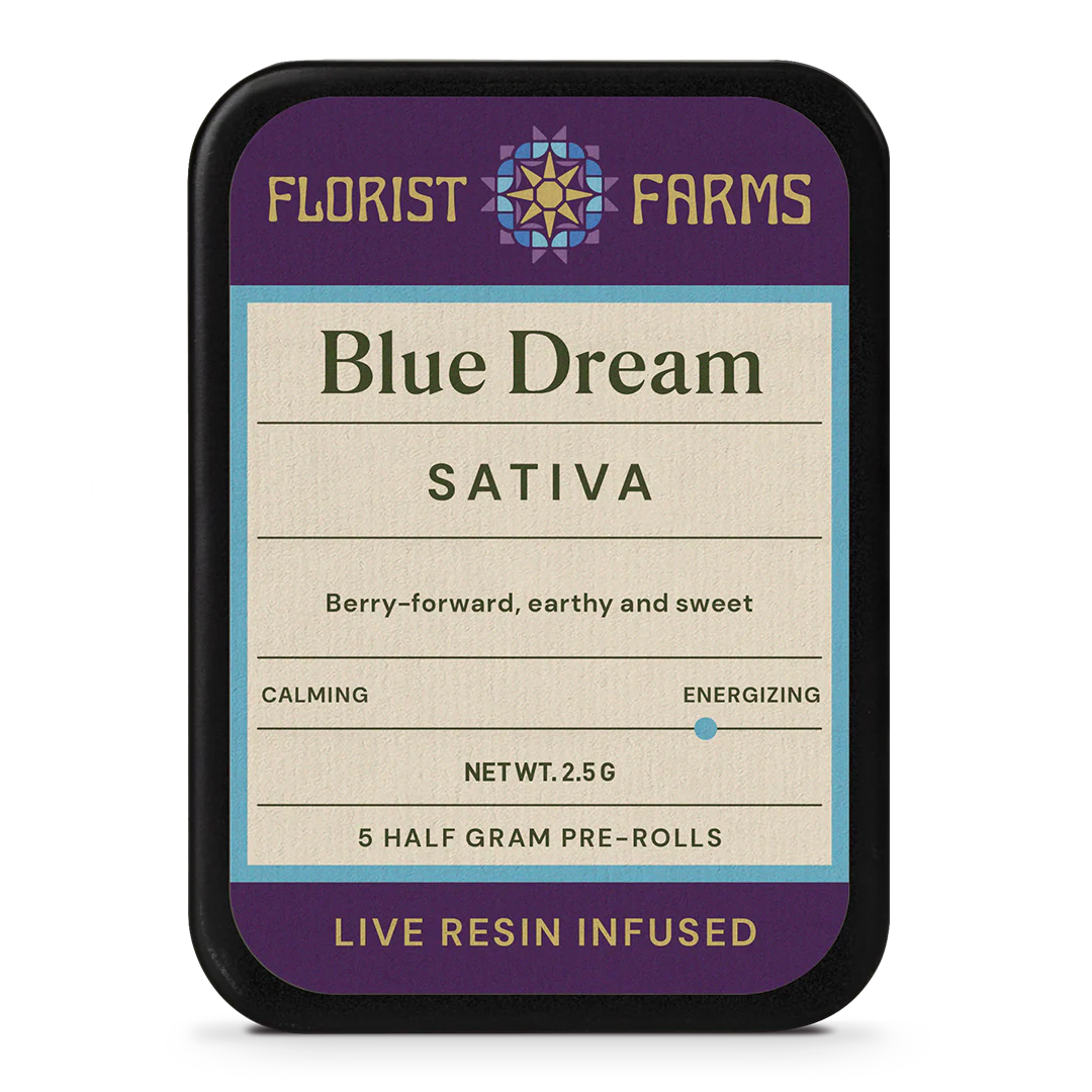 Florist Farms | 0.5g Infused Prerolls | Blue Dream | 5 Pack