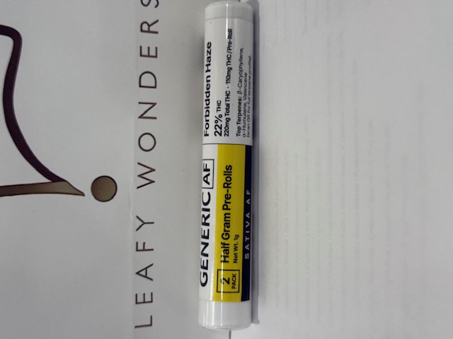Generic AF | Forbidden Haze | Pre-Roll | 0.5 - 2pk