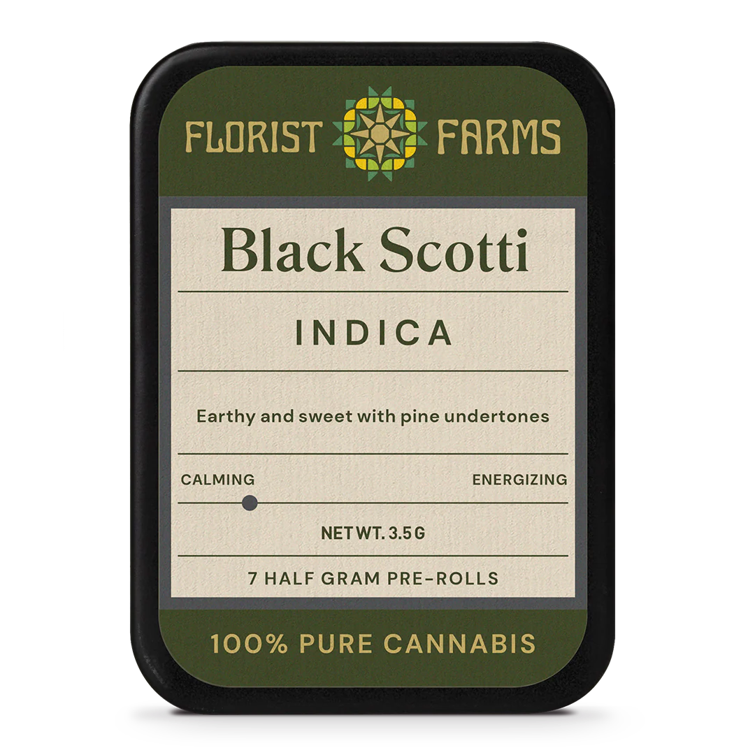 Florist Farms | 0.5g Prerolls | Black Scotti | 3.5g