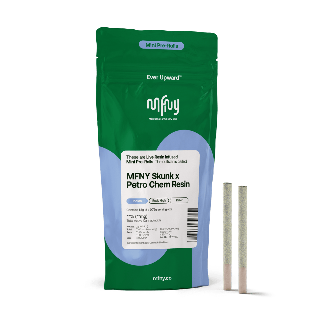 MFNY | 0.75g Live Resin Infused Pre-Rolls | Skunk X Petro Chem | 2-Pack