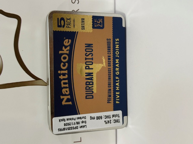 Nanticoke | 5 Pack Prerolls | Durban Poison | 2.5g