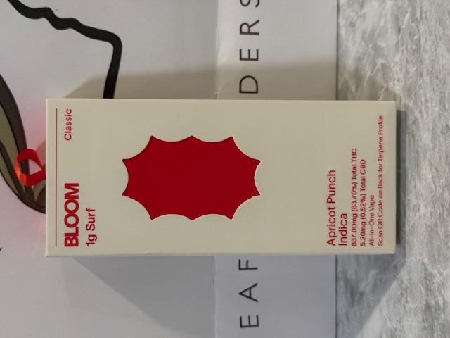 Bloom | Pure Terpenes All In One Vape | Apricot Punch | Indica | 1g
