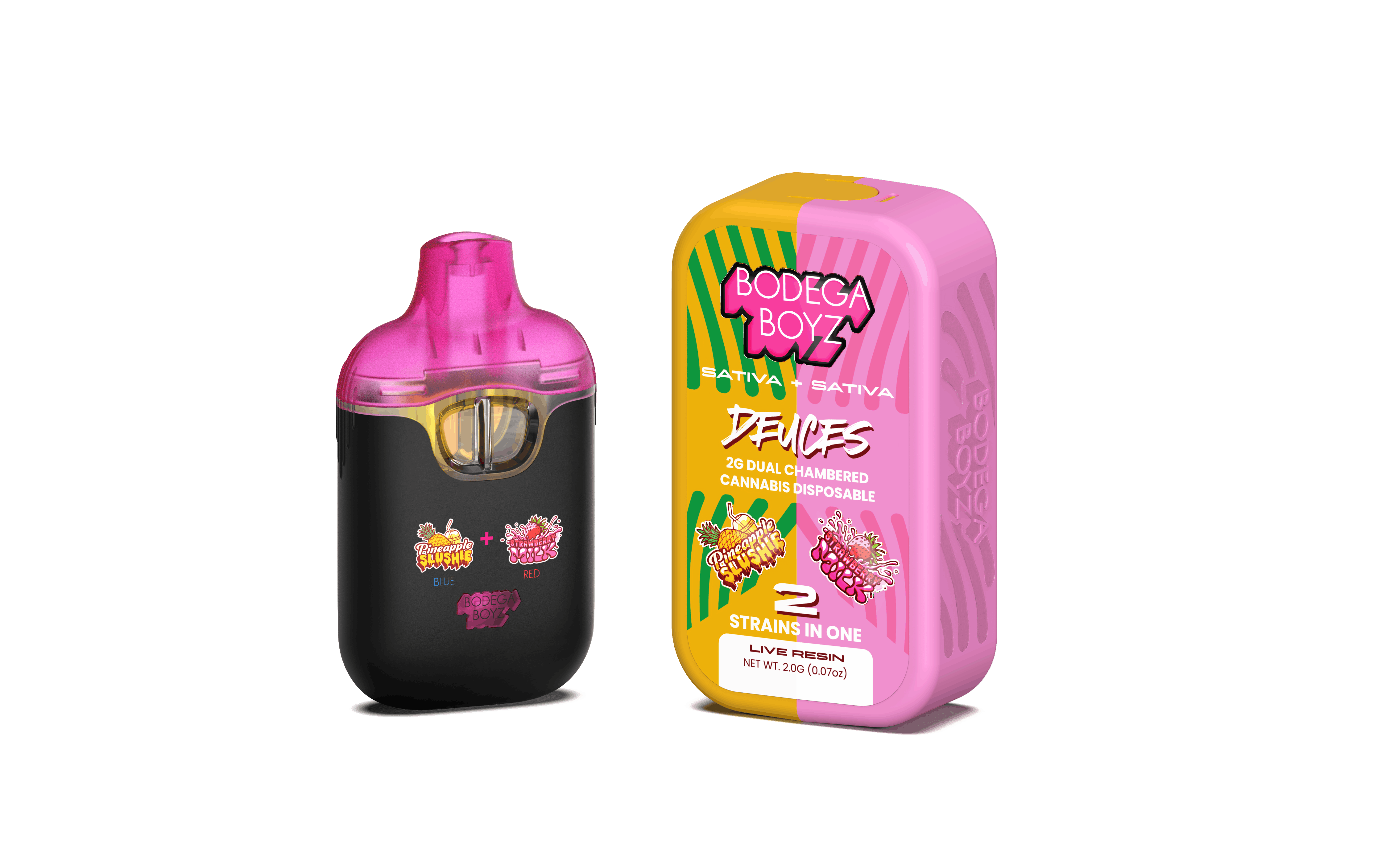 2g Dual Chambered All In One Vape | Pineapple Slushie X Strawberry Milk