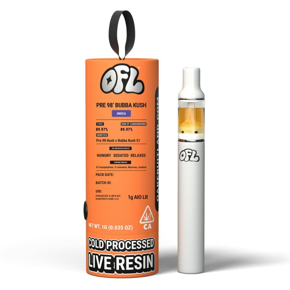 PRE 98 BUBBA KUSH 1G LIVE RESIN AIO