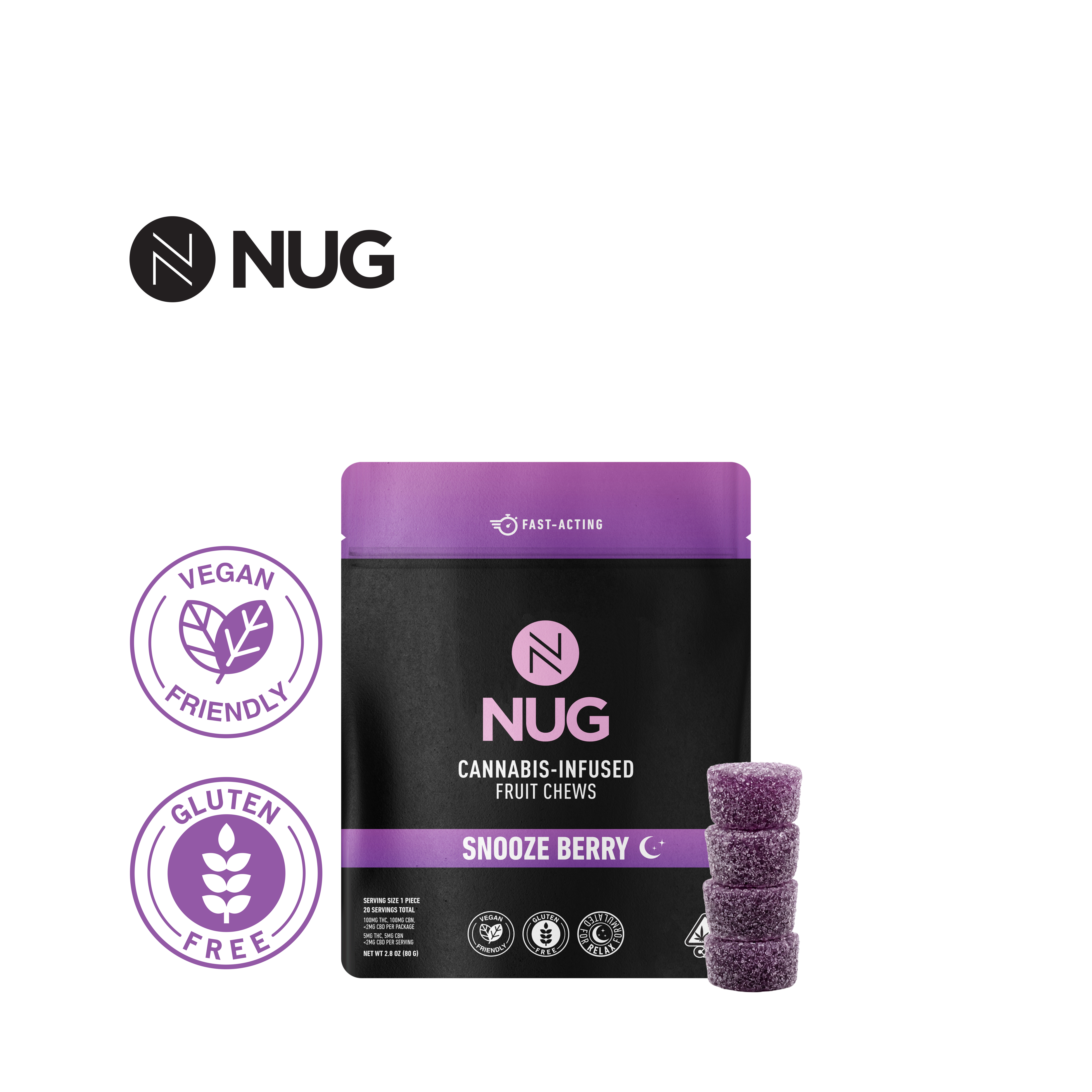 NUG: Snooze Berry - Nano Fruit Chews