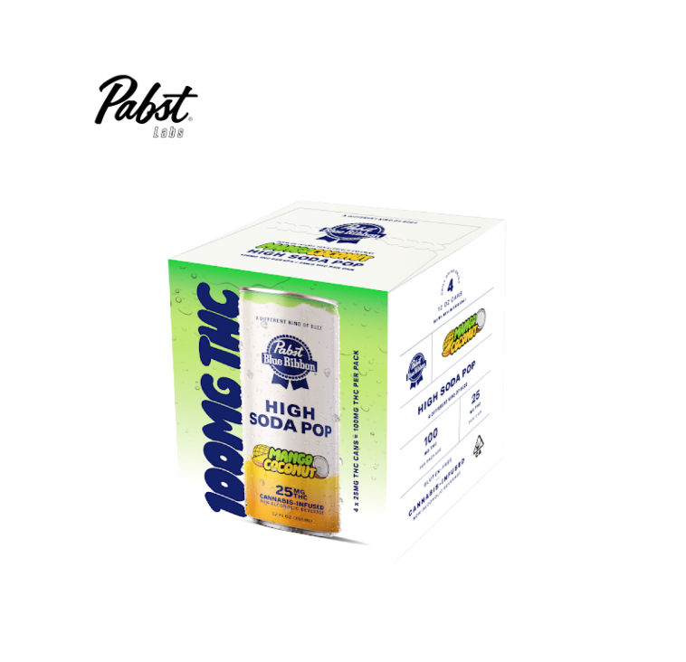 MANGO COCONUT 100MG 4 PACK INFUSED SODA