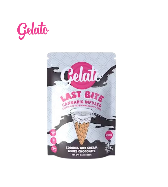 Gelato — Cookies And Cream White Filled Mini Cones