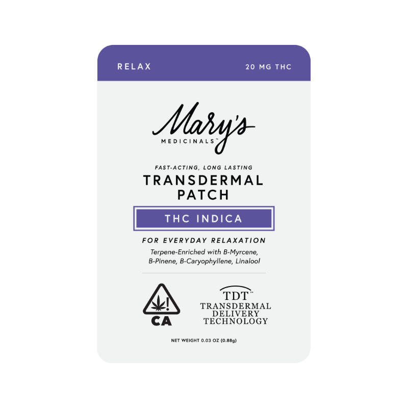 MARY'S RELAX INDICA TRANSDERMAL PATCH 20MG