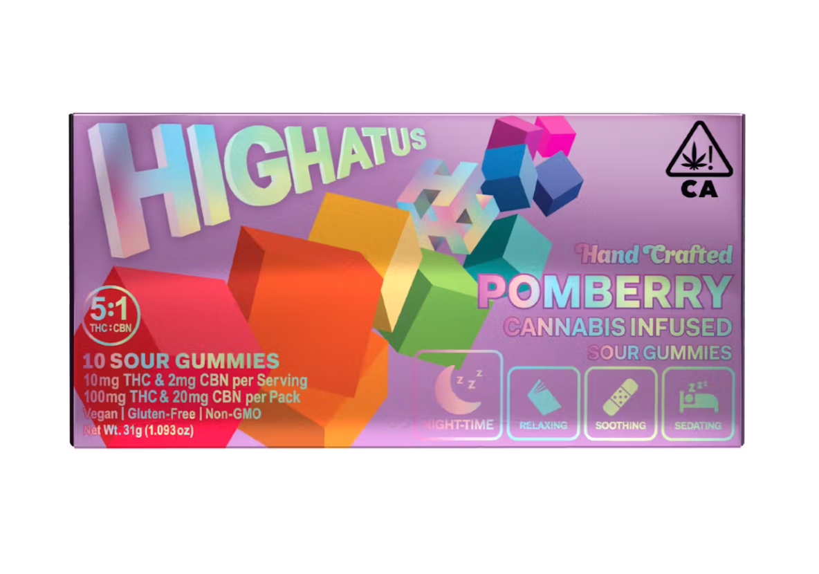 5:1 SOUR POMBERRY THC:CBN 100MG 10 PACK GUMMIES