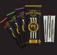 Pacific Stone — INDICA VARIETY( WEDDING CAKE, PR OG, GMO) 3G 3 PACK PRE ROLL