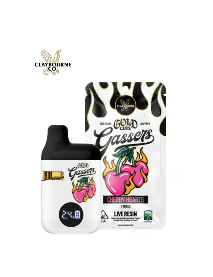 Claybourne: Cherry Hearts Gold Cuts
