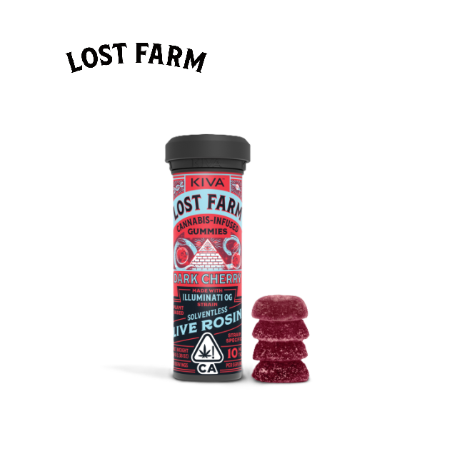 DARK CHERRY ILLUMINATI OG 100MG 10 PACK LIVE ROSIN GUMMIES