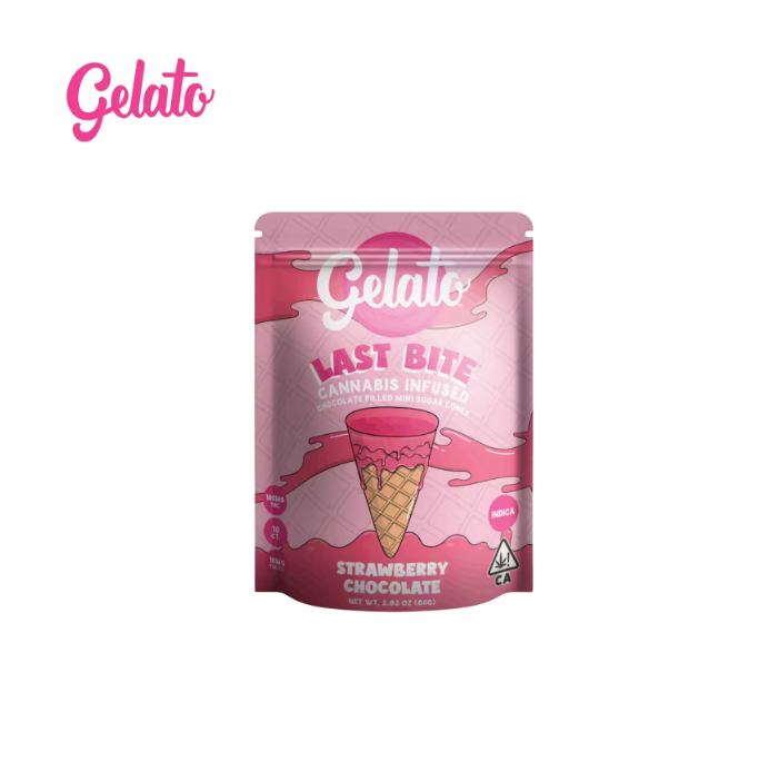 Gelato — Strawberry Filled Mini Cones