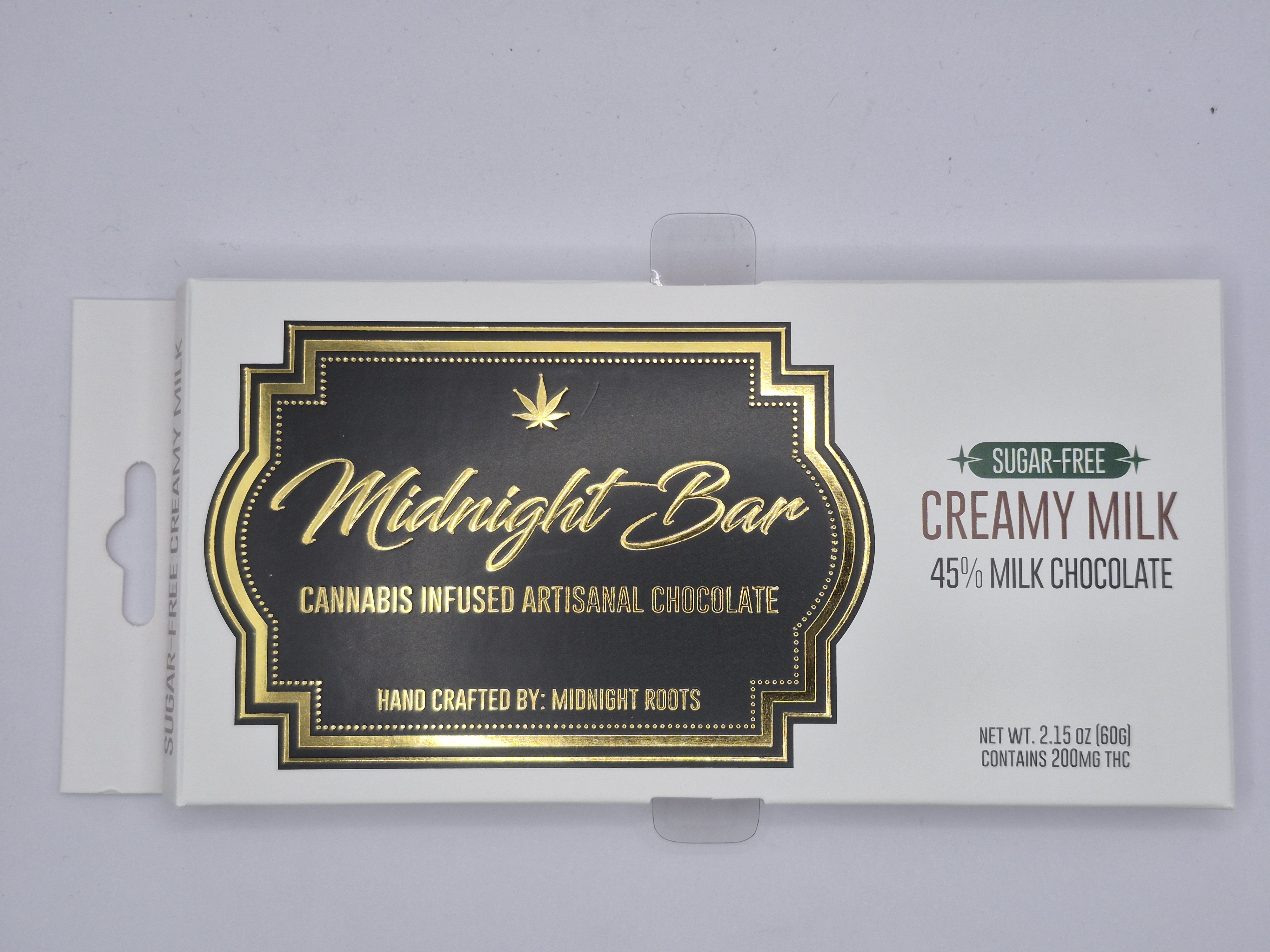 MIDNIGHT ROOTS - Midnight Roots-Sugar Free-Milk Chocolate Bar - 200 mg