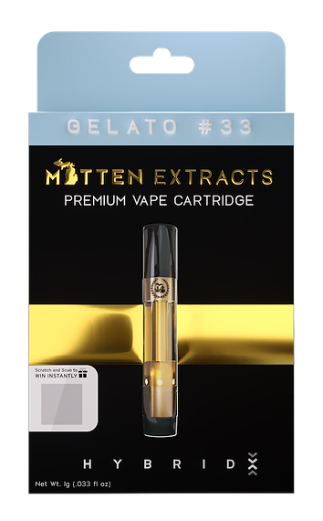 Mitten Extracts-Gelato #33-1g-510 Vape Cartridge