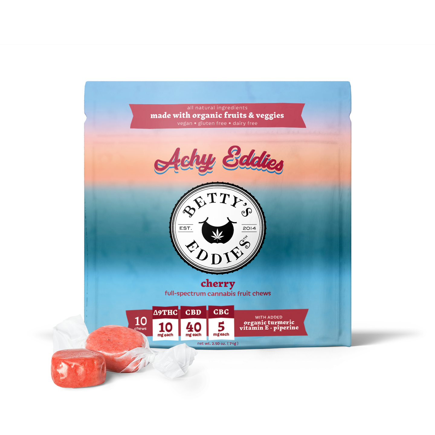 Cherry Fruit Chews 1:4:.5 THC:CBD:CBC - 10pk - 100mg